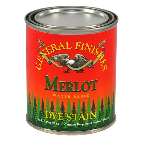 General Finishes 1 Pt Merlot Dye Stain Water-Based Wood Stain DPT